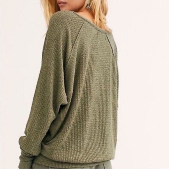 NWT Free People Santa Clara Thermal Top In Ferngully - Picture 3 of 4